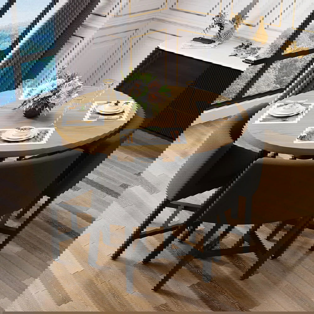 Nesting Dining Table And Chairs 1000mm Round Wooden Small Nesting