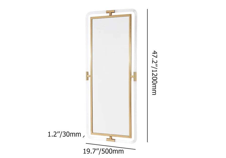 1200mm Modern Gold Full Length Large Long Wall Mirror Decor Acrylic & Metal Frame -