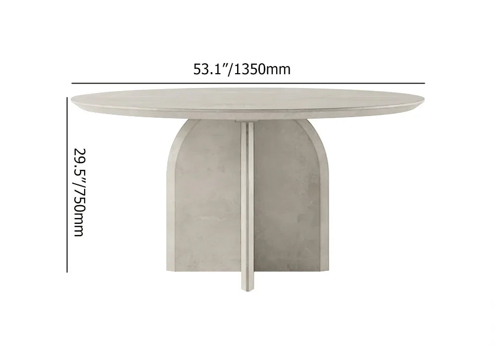 1350mm Modern Round Dining Table & 6 Modern Upholstered Light Grey Velvet Dining Chairs -