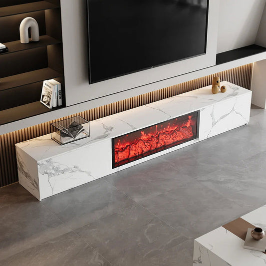 1800mm Electric Fireplace Wood Storage TV Stand with Remote Control for TVs Up to 1780mm - Homary