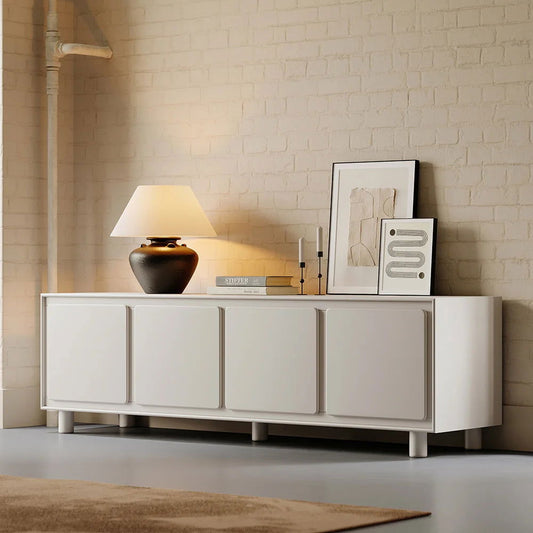 1830mm Modern White Rectangle Tall TV Stand with Storage for 1650 to 1900mm TV - Homary