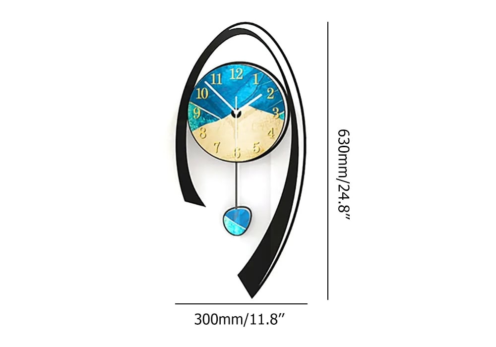 24.8" Multi-Color Modern Acrylic Wall Clock Decor Home Hanging Art Living Room Bedroom -