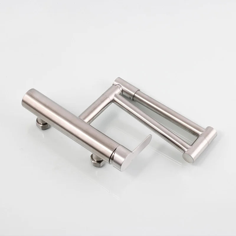 304 Stainless Steel Wall Mounted Foldable Single Handle Kitchen Faucet in Brushed Nickel -