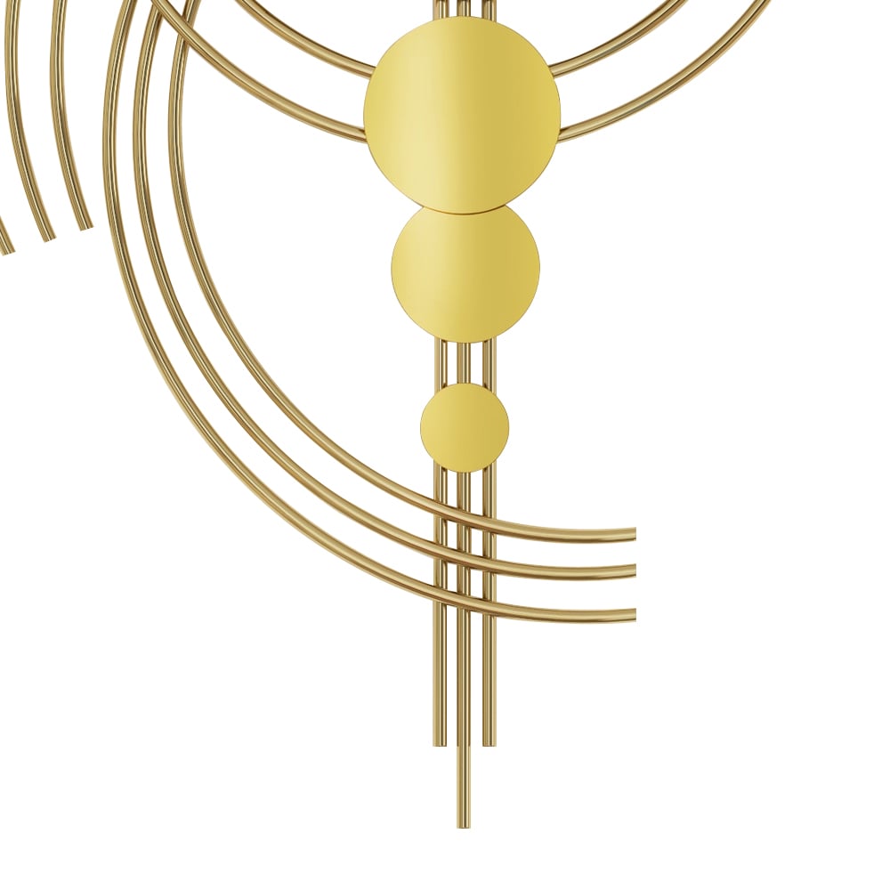 39.4" 3D Modern Metal Oversized Wall Clock with Golden Geometric Frame for Living Room -