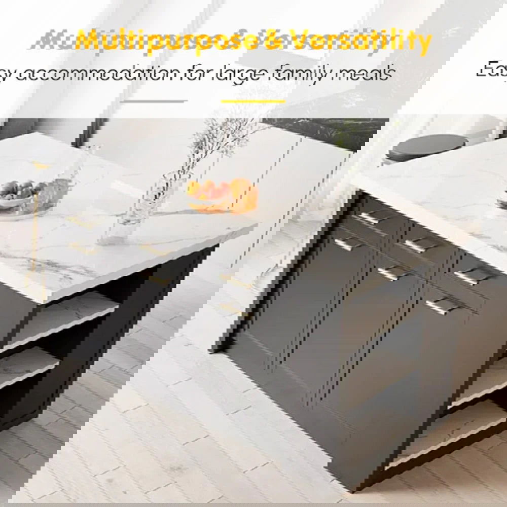 72" Kitchen Islands Black Modern with Storage Kitchen Cabinet -