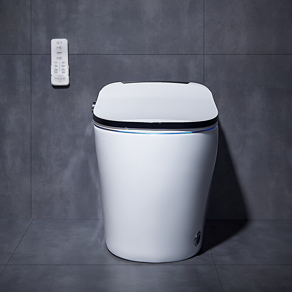 Automatic Toilet One-Piece Floor Mounted Self Clean Smart Toilet Horizontal Outlet -