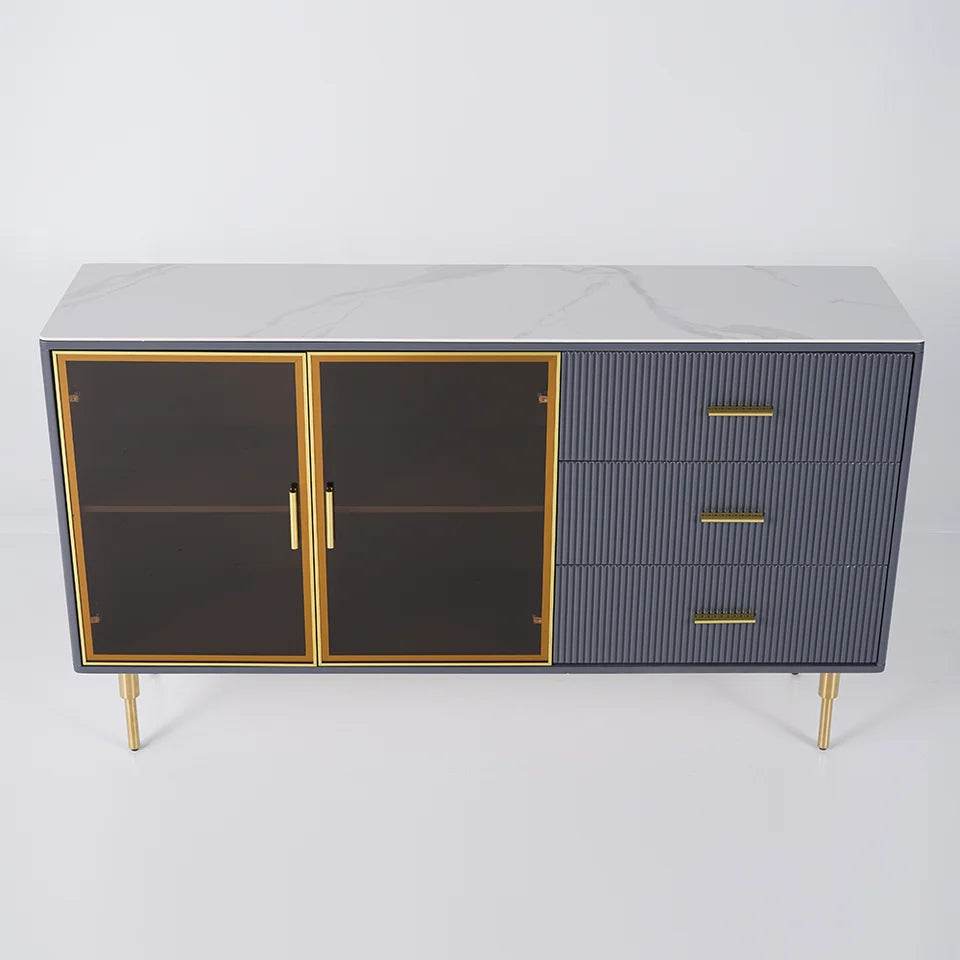 Cofab 1500mm Sideboard Sintered Stone Top Luxury Buffet Tempered Glass Doors in Large (Copy) -