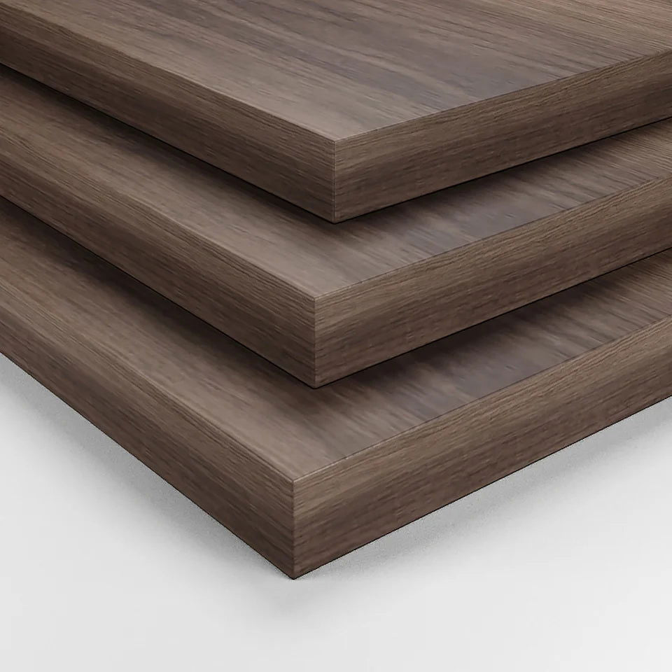 Fero 2 Pieces Modern Walnut & Black Round Nesting Coffee Table for Living Room -