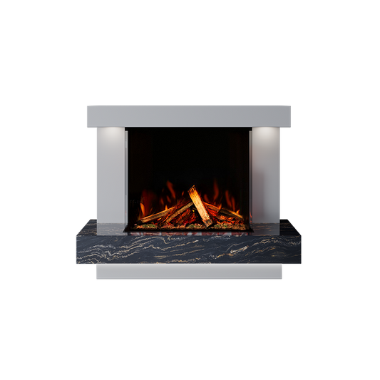 Lazio Suite 700 3D Panoramic Marble Electric Fireplace -