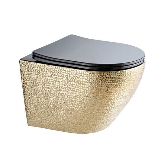 Luxury Round Wall-Mount Toilet Rimless Flushing Ceramic -