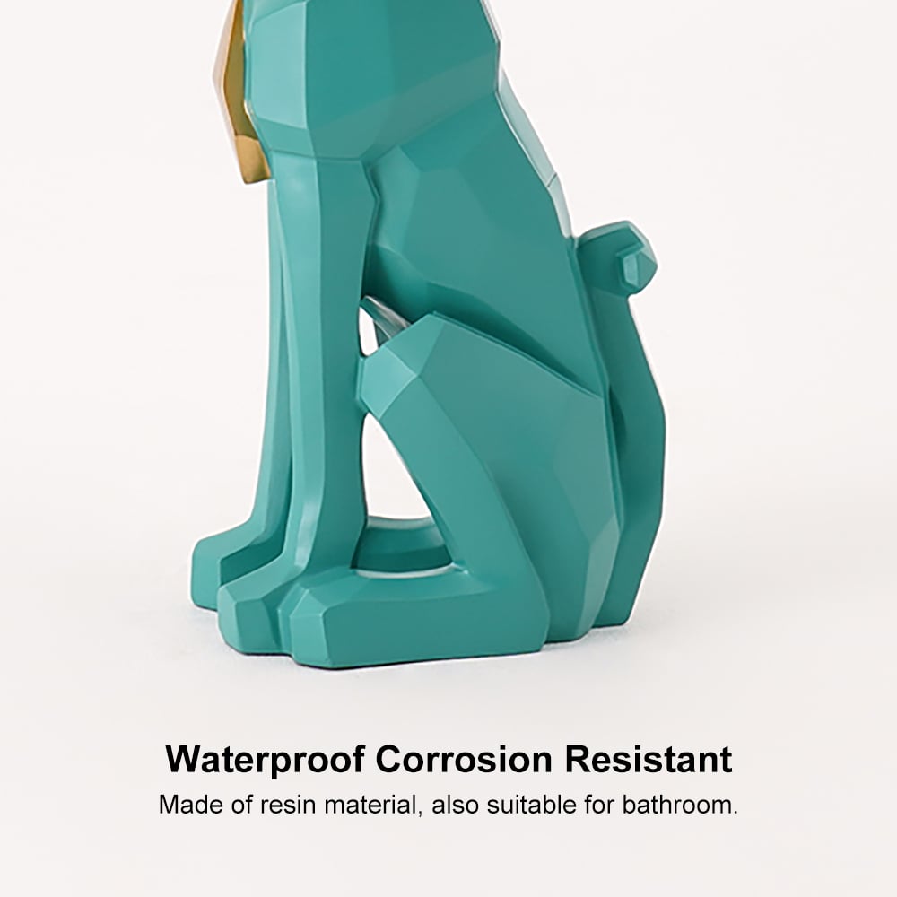 Modern Green Sculpture Side Table Tray End Table with Tissue Storage -