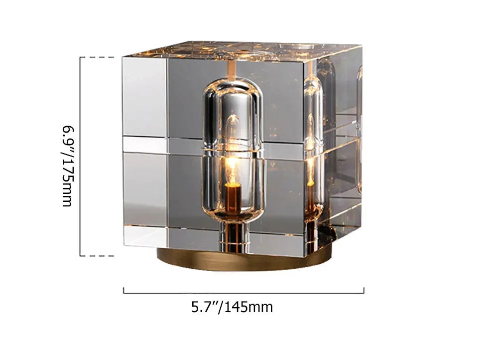 Postmodern Creative Square Crystal Table Lamp 1 Light On / Off Switch -