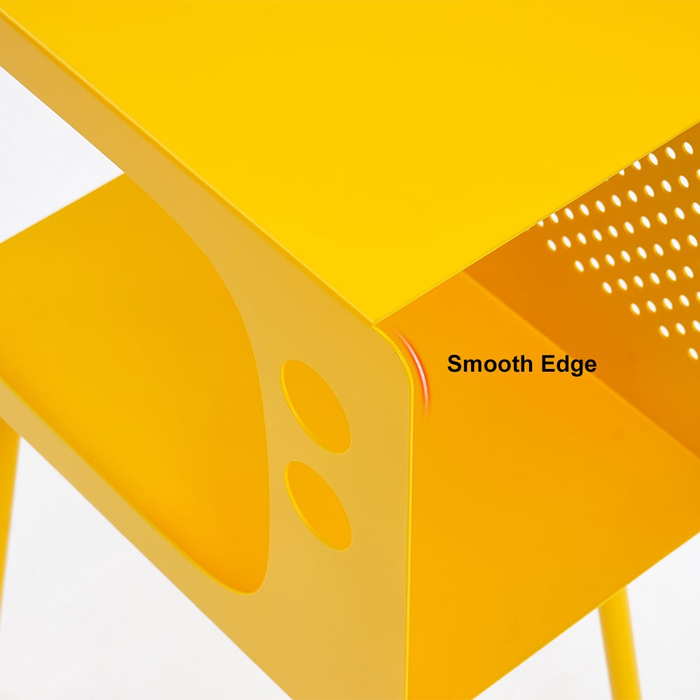 Stert Modern End Table in Television Shape Hollow Side Table in Fresh Yellow -