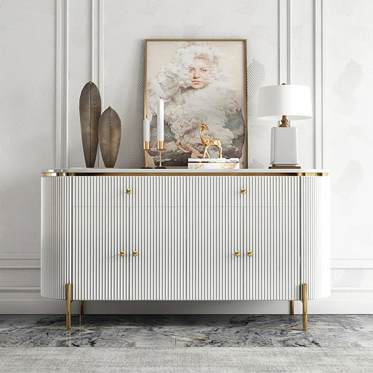 Yelly 1400mm Modern Marble Top Buffet & Sideboard Doors & Drawers & Shelves - Homary