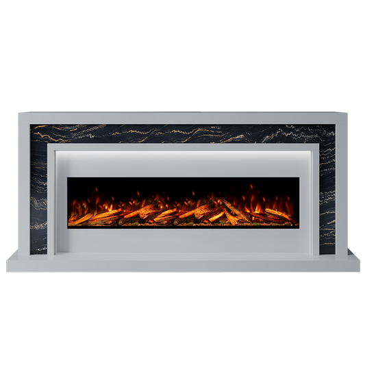 Zenith Suite 1300 S Marble Electric Fireplace 1900mm -
