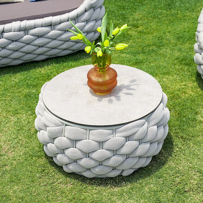 Tatta 4 Pieces Woven Rope Outdoor Swivel Sofa Set 360 Degree Rotatable with Coffee Table