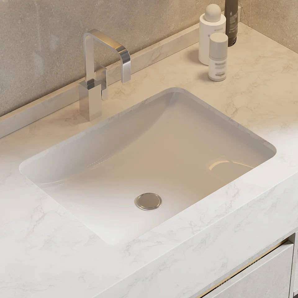 1000mm Floating Bathroom Vanity Set with Ceramic Basin 2 Drawers & Open Shelves in Grey - Homary