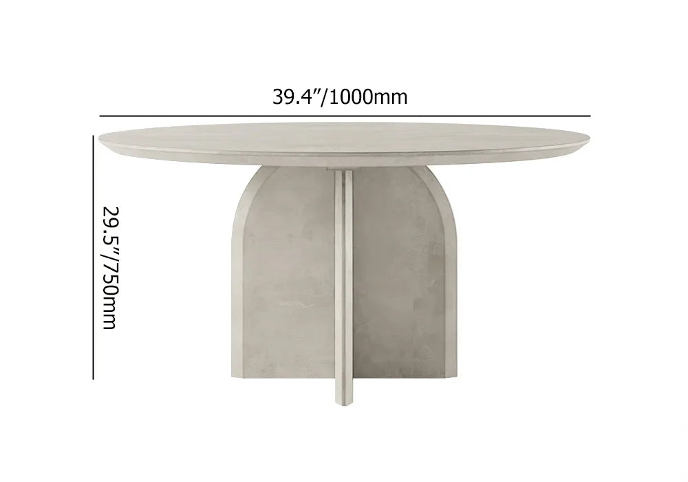 1000mm Modern Round Dining Table & 4 Modern Upholstered Light Grey Velvet Dining Chairs - Homary