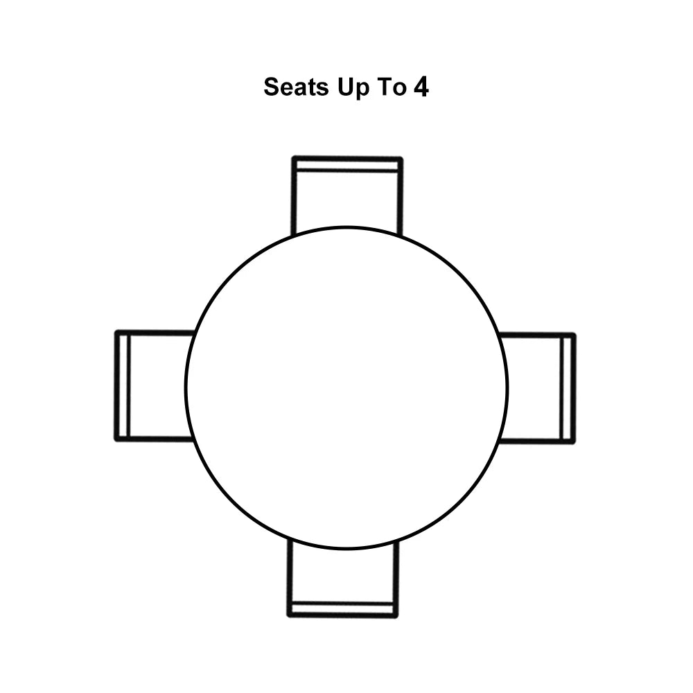 1000mm Modern Round Dining Table & 4 Modern Upholstered Light Grey Velvet Dining Chairs - Homary