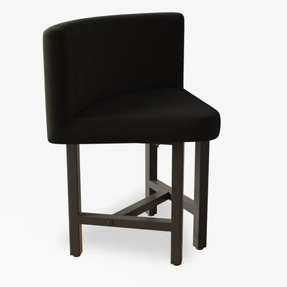 1000mm Round Black Small Nesting Dining Table Set for 4 Black Upholstered Chairs - 