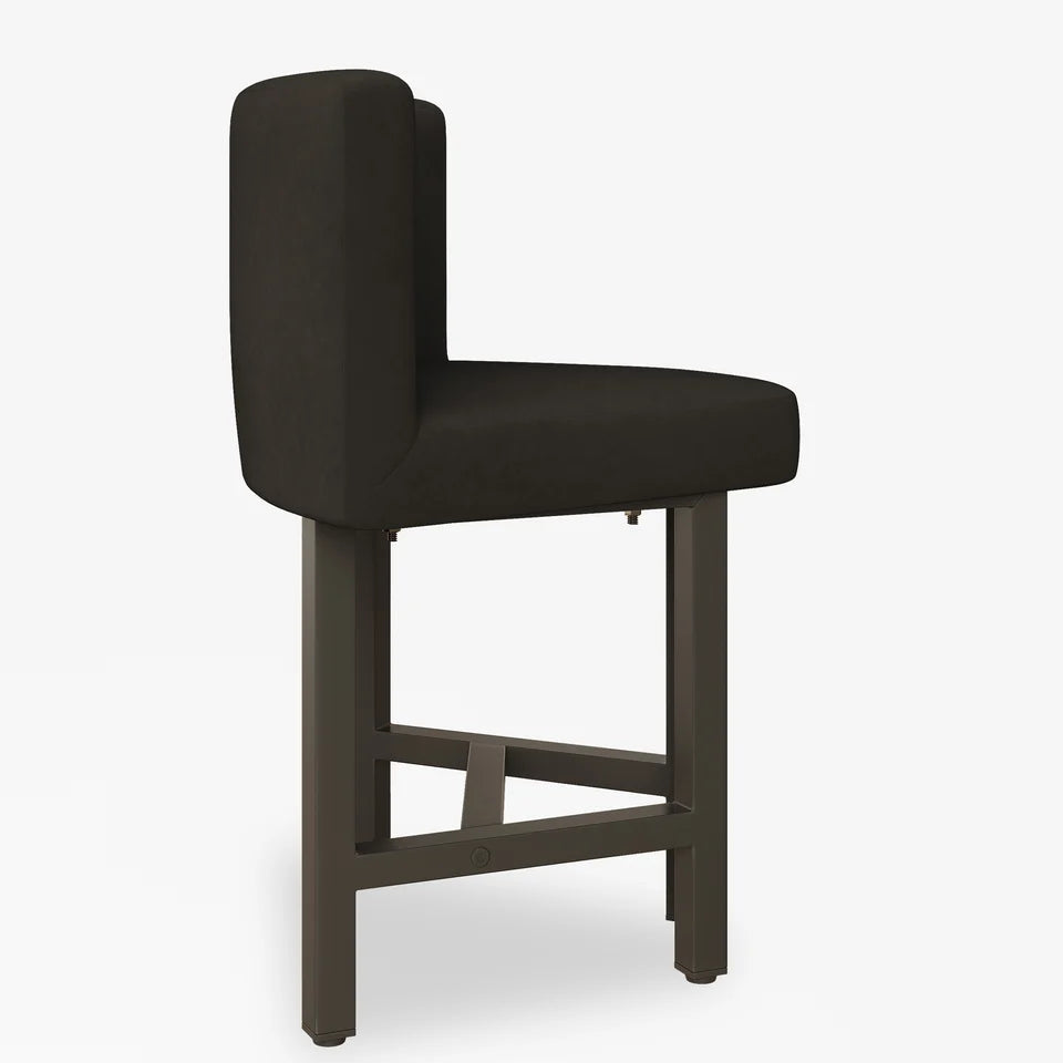 1000mm Round Black Small Nesting Dining Table Set for 4 Black Upholstered Chairs - 