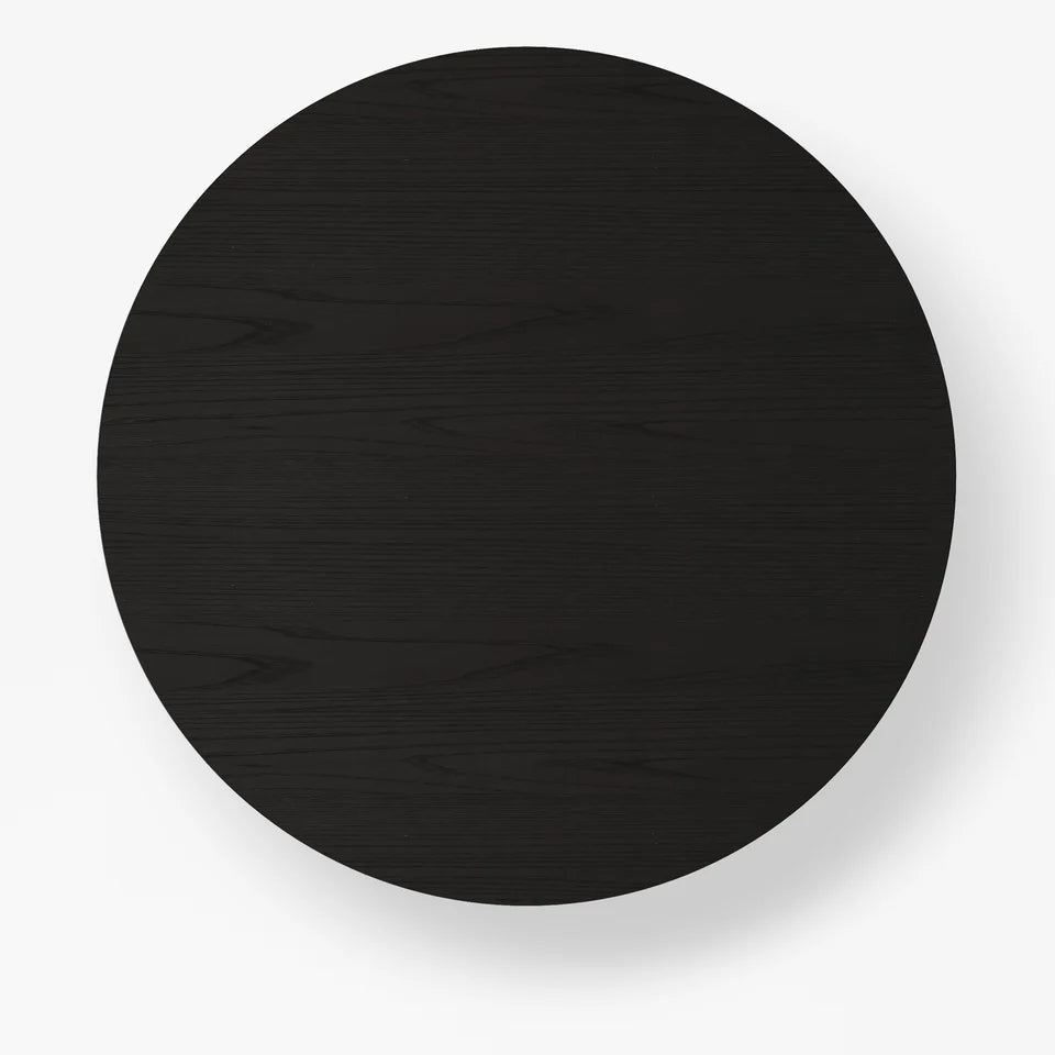 1000mm Round Black Small Nesting Dining Table Set for 4 Black Upholstered Chairs - 