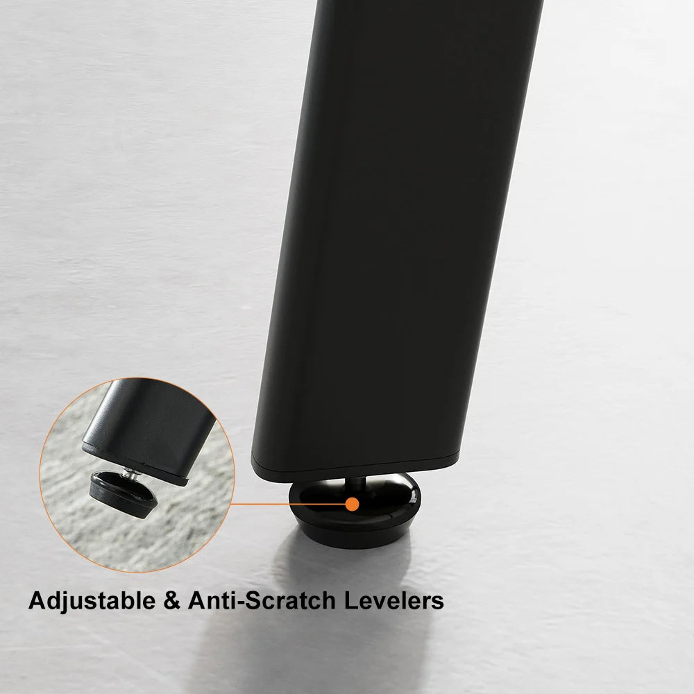 1000mm Round Black Small Nesting Dining Table Set for 4 Black Upholstered Chairs - 