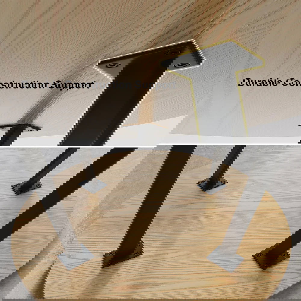 1000mm Round Wooden 4 Seater Dining Table Set Yellow Upholstered Chairs for Nook Balcony - 