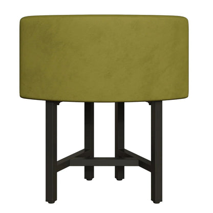 1000mm Round Wooden 4 Seater Dining Table Set Yellow Upholstered Chairs for Nook Balcony - 