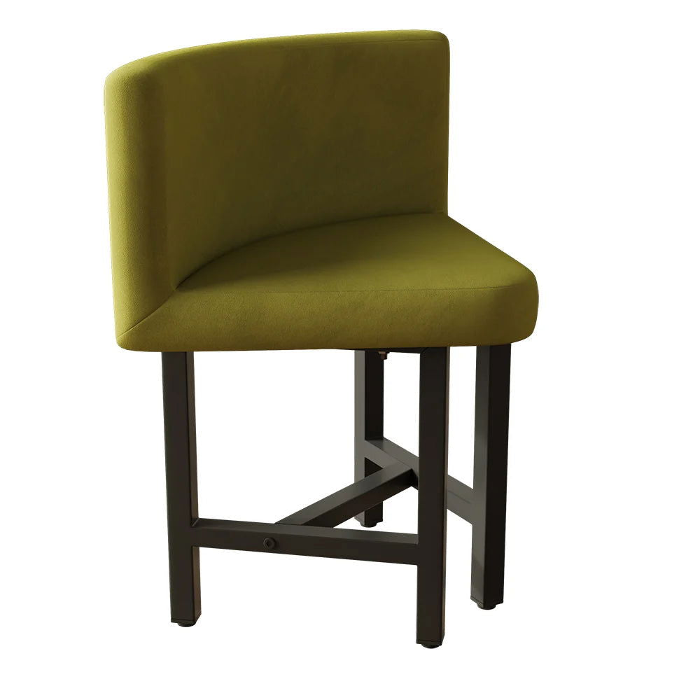 1000mm Round Wooden 4 Seater Dining Table Set Yellow Upholstered Chairs for Nook Balcony - 