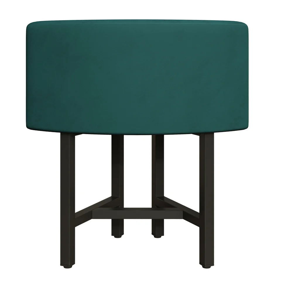 1000mm Round Wooden Nesting Dining Table Set for 4 Green Upholstered Chairs - 