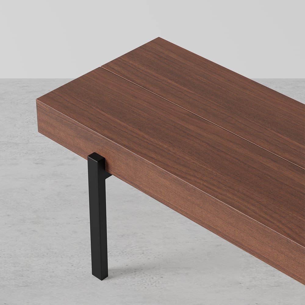 1000mm Rustic Narrow Coffee Table Pine Wood Top for Small Space - 