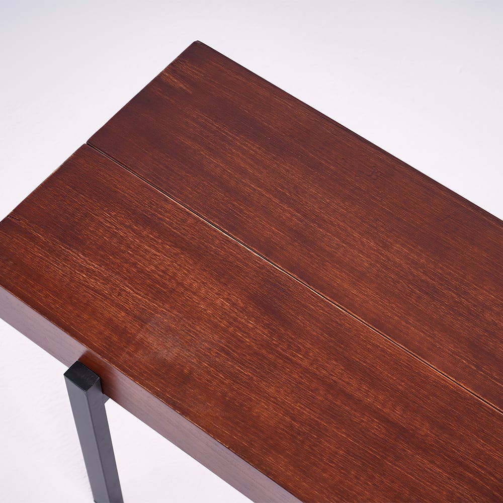 1000mm Rustic Narrow Coffee Table Pine Wood Top for Small Space - 