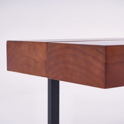 1000mm Rustic Narrow Coffee Table Pine Wood Top for Small Space - 