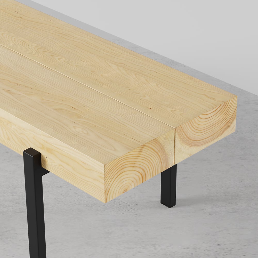 1000mm Rustic Natural Rectangular Coffee Table Small Narrow Cocktail Table - 