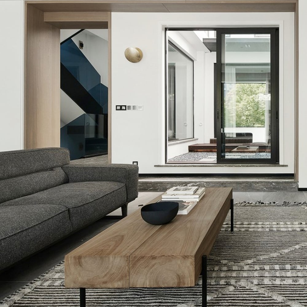 1000mm Rustic Small Coffee Table Narrow Rectangular Cocktail Table Pine Wood Top - 