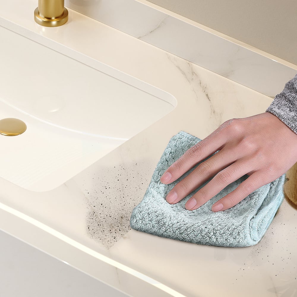 1000mm Walnut Floating Bathroom Vanity Set Stone Top Wall Mounted Bathroom Cabinet - 