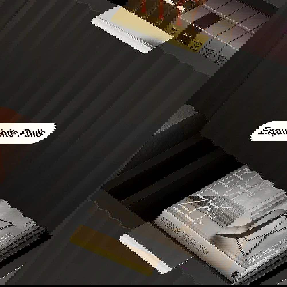 1200mmW Modern 6-Drawer Black Fluted Dresser Chest wtih Storage for Bedroom - 