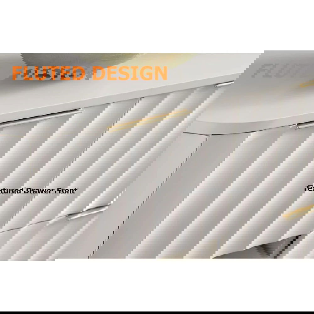 1200mmW Modern 6-Drawer White Bedroom Dresser for Storage in Gold - 