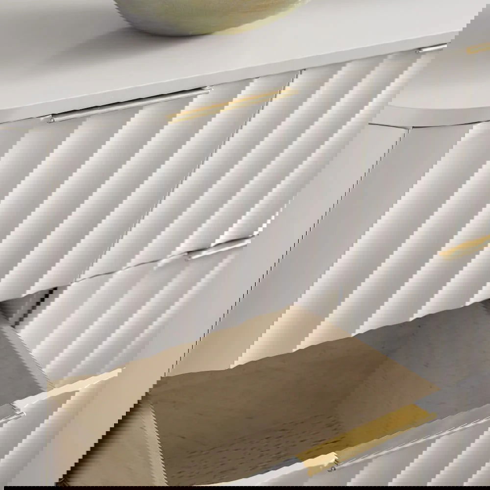 1200mmW Modern 6-Drawer White Bedroom Dresser for Storage in Gold - 