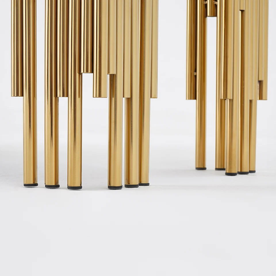 1200mm Modern Black Faux Marble Narrow Console Table with Storage Shelf and 4 Gold Legs - 