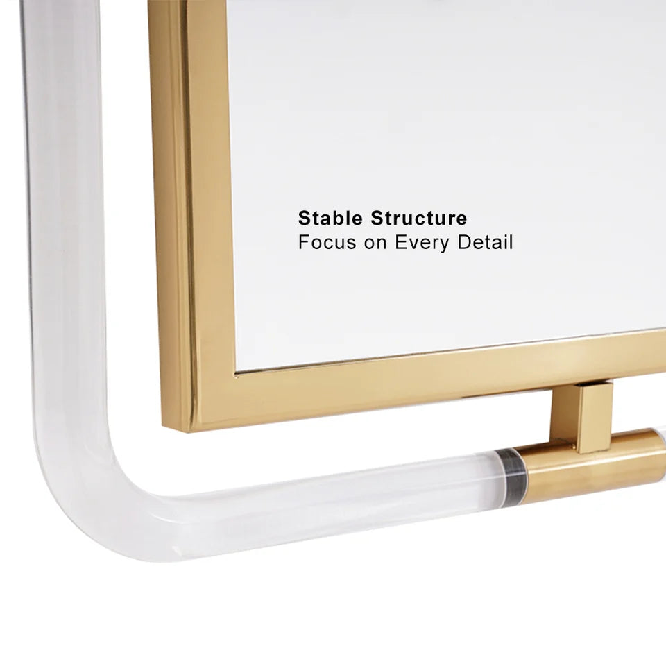 1200mm Modern Gold Full Length Large Long Wall Mirror Decor Acrylic & Metal Frame - 