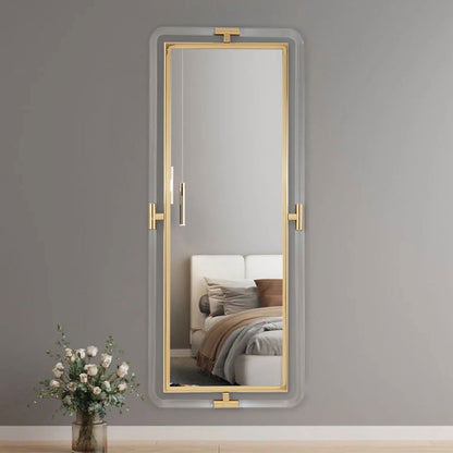 1200mm Modern Gold Full Length Large Long Wall Mirror Decor Acrylic & Metal Frame - 