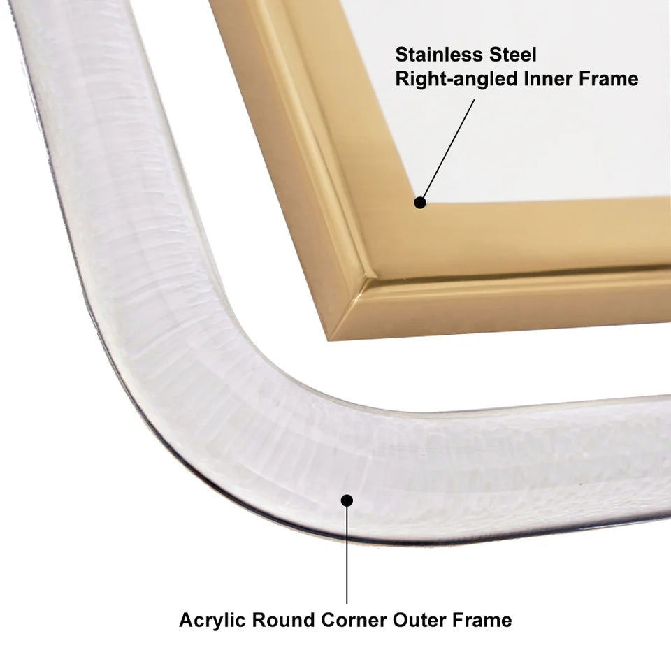 1200mm Modern Gold Full Length Large Long Wall Mirror Decor Acrylic & Metal Frame - 