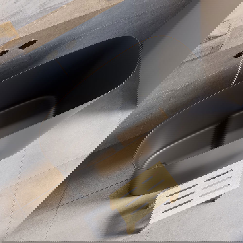 1200mm Modern Oblique Deep Freestanding Matte Black Stone Resin Japanese Soaking Bath - 