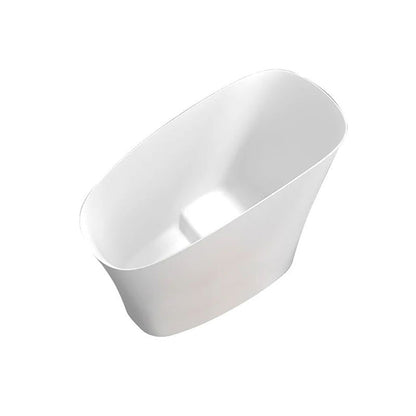 1200mm Modern Oblique Deep Freestanding Matte White Stone Resin Japanese Soaking Bath - Approved By Design