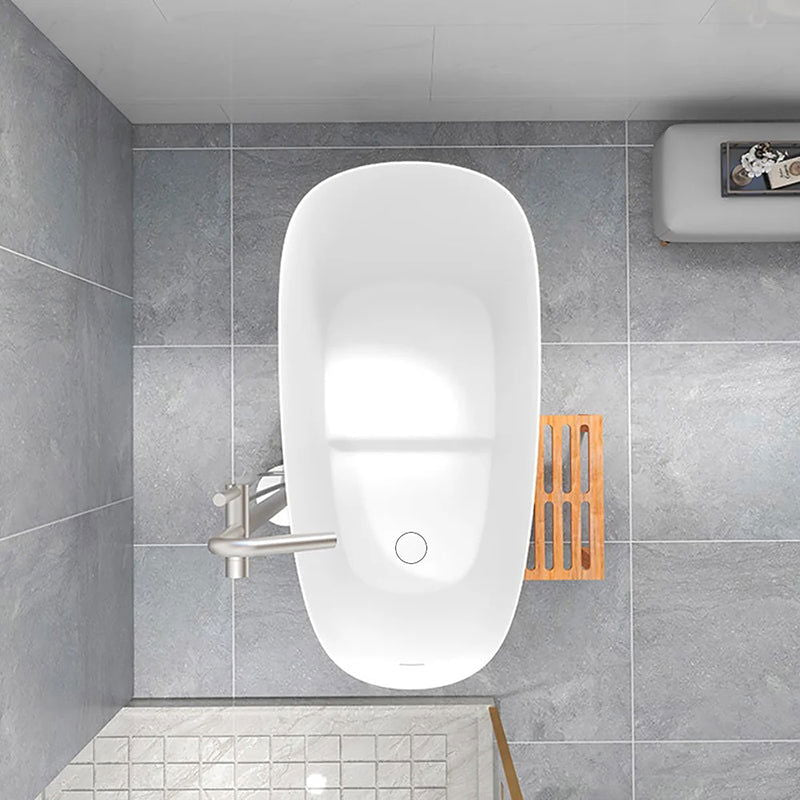 1200mm Modern Oblique Deep Freestanding Matte White Stone Resin Japanese Soaking Bath - Approved By Design