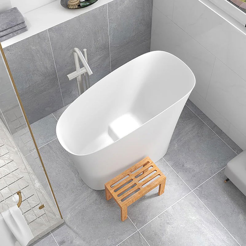 1200mm Modern Oblique Deep Freestanding Matte White Stone Resin Japanese Soaking Bath - Approved By Design