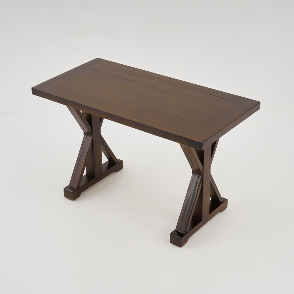 1200mm Rustic Farmhouse Wooden Office Desk in Walnut with Trestle - 