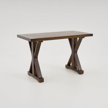 1200mm Rustic Farmhouse Wooden Office Desk in Walnut with Trestle - 